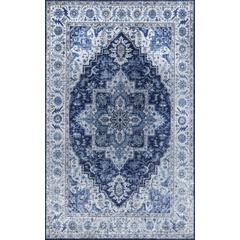 Traditional Rectangle Area Rug, Blue, 3'6" X 5'6"