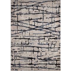 Contemporary Rectangle Area Rug, Grey, 3'11" X 5'7"