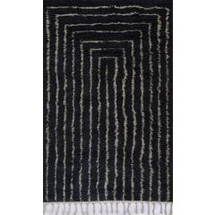 Contemporary Runner Area Rug, Navy, 2'6" X 8' Runner