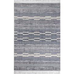 Contemporary Runner Area Rug, Blue, 2'3" X 10' Runner