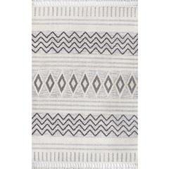 Contemporary Runner Area Rug, Grey, 2'3" X 10' Runner