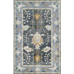 Traditional Rectangle Area Rug, Aqua, 5' X 8'