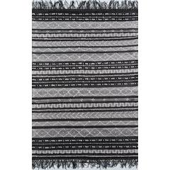 Contemporary Rectangle Area Rug, Black, 5' X 7'6"