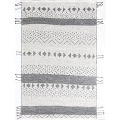 Contemporary Rectangle Area Rug, Black, 5' X 7'6"