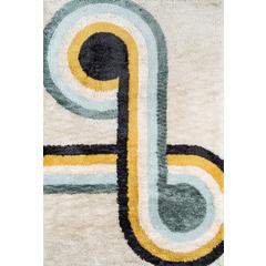 Modern Rectangle Area Rug, Blue, 3'6" X 5'6"
