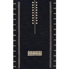 Contemporary Rectangle Area Rug, Navy, 3'6" X 5'6"
