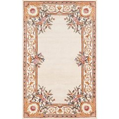 Transitional Rectangle Area Rug, Ivory, 8' X 11'