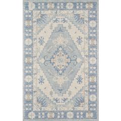 Traditional Rectangle Area Rug, Blue, 5'3" X 7'6"