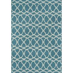 Contemporary Rectangle Area Rug, Blue, 3'11" X 5'7"