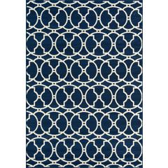 Contemporary Rectangle Area Rug, Navy, 3'11" X 5'7"