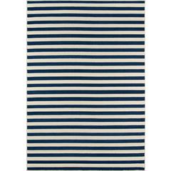 Contemporary Rectangle Area Rug, Navy, 3'11" X 5'7"