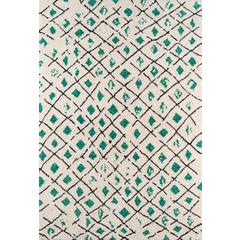Modern Rectangle Area Rug, Green, 7'6" X 9'6"