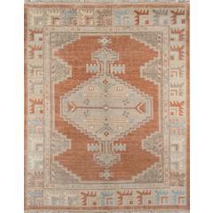 Traditional Rectangle Area Rug, Rust, 7'9" X 9'9"