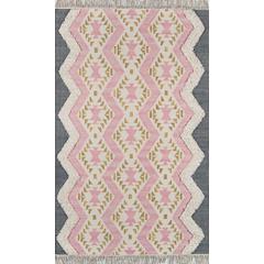 Contemporary Rectangle Area Rug, Pink, 5' X 7'