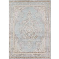 Traditional Rectangle Area Rug, Blue, 5'3" X 7'3"