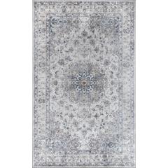 Traditional Rectangle Area Rug, Grey, 5' X 8'
