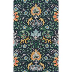 Casual Rectangle Area Rug, Navy, 5' X 8'