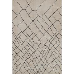Contemporary Rectangle Area Rug, Ivory, 5'3" X 7'6"