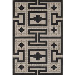 Contemporary Rectangle Area Rug, Ivory, 5'3" X 7'6"