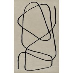 Contemporary Rectangle Area Rug, Ivory, 5' X 8'