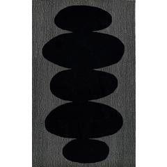 Contemporary Rectangle Area Rug, Black, 5' X 8'