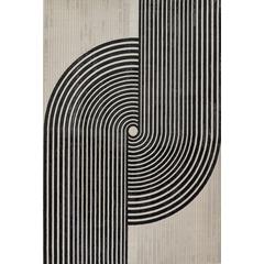 Contemporary Rectangle Area Rug, Ivory, 5'3" X 7'6"