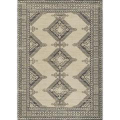 Traditional Rectangle Area Rug, Charcoal, 6'6" X 9'