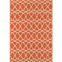 Contemporary Rectangle Area Rug, Orange, 5'3" X 7'6"