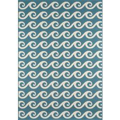 Contemporary Rectangle Area Rug, Blue, 5'3" X 7'6"
