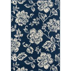Casual Rectangle Area Rug, Navy, 5'3" X 7'6"