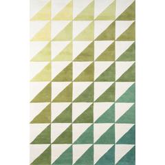 Modern Rectangle Area Rug, Lime, 9' X 12'