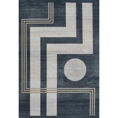 Contemporary Rectangle Area Rug, Blue, 7'9" X 9'10"