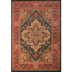 Traditional Rectangle Area Rug, Navy, 7'10" X 9'10"