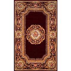Transitional Rectangle Area Rug, Burgundy, 5' X 8'