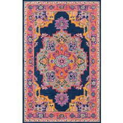 Traditional Rectangle Area Rug, Navy, 6' X 9'