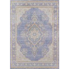Traditional Rectangle Area Rug, Periwinkle, 7'10" X 10'6"