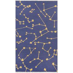 Contemporary Rectangle Area Rug, Navy, 7'9" X 9'9"