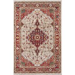 Traditional Rectangle Area Rug, Red, 5' X 7'5"