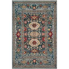 Traditional Rectangle Area Rug, Blue, 5' X 7'5"