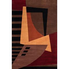 Contemporary Rectangle Area Rug, Pomegranate, 5'3" X 8'