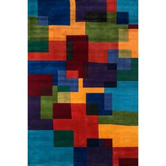 Contemporary Rectangle Area Rug, Multi, 5'3" X 8'