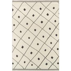 Contemporary Rectangle Area Rug, Ivory, 7'6" X 9'6"