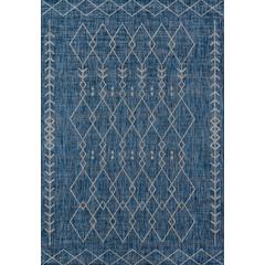 Contemporary Rectangle Area Rug, Blue, 5'3" X 7'6"