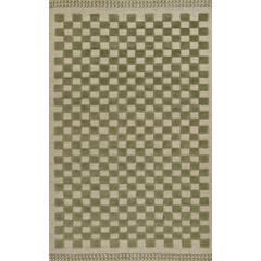 Contemporary Rectangle Area Rug, Green, 6'3" X 9'