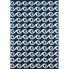 Contemporary Rectangle Area Rug, Navy, 6'7" X 9'6"