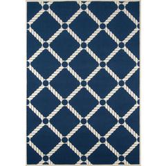 Contemporary Rectangle Area Rug, Navy, 6'7" X 9'6"
