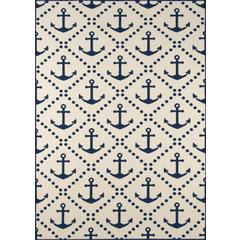 Contemporary Rectangle Area Rug, Ivory, 6'7" X 9'6"
