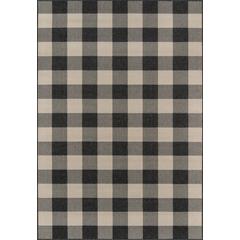 Modern Rectangle Area Rug, Charcoal, 6'7" X 9'6"