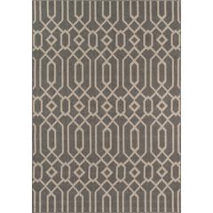 Contemporary Rectangle Area Rug, Grey, 6'7" X 9'6"
