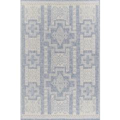 Transitional Rectangle Area Rug, Blue, 6'6" X 9'